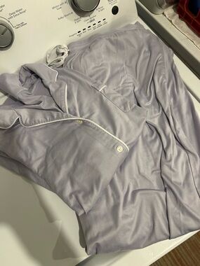 Soft Lavender Pajama Top with White Piping